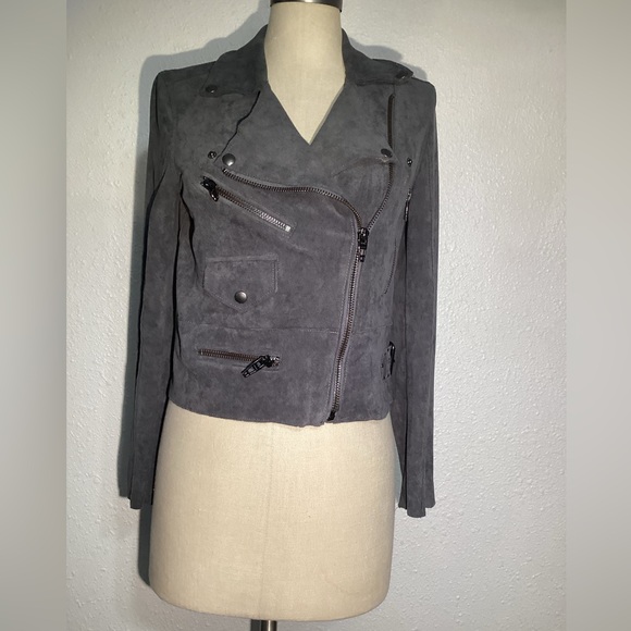 Blank NYC gray faux suede biker jacket size XS - Picture 6 of 15